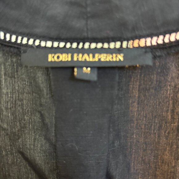 KOBI HALPERIN RAQUEL BLOUSE Linen Black Size M - Picture 8 of 8